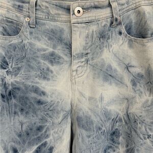 Style & Co. Women's Blue Tie-Dye Boyfriend Jeans